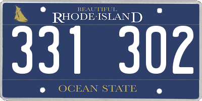 RI license plate 331302