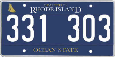 RI license plate 331303