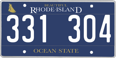 RI license plate 331304