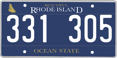 RI license plate 331305