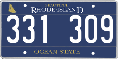 RI license plate 331309