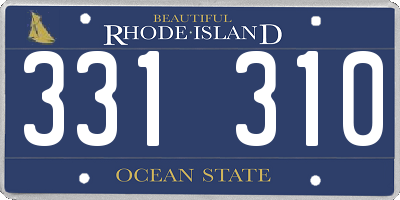 RI license plate 331310