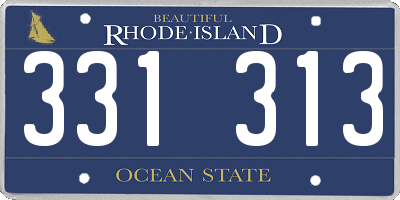 RI license plate 331313