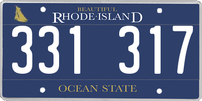 RI license plate 331317