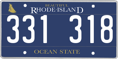 RI license plate 331318