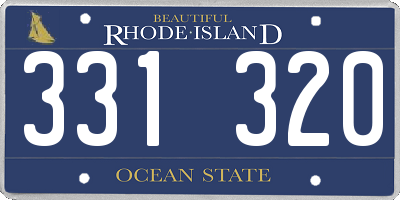RI license plate 331320
