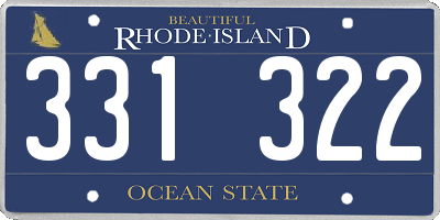 RI license plate 331322