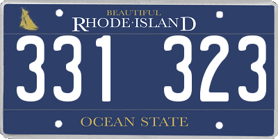 RI license plate 331323
