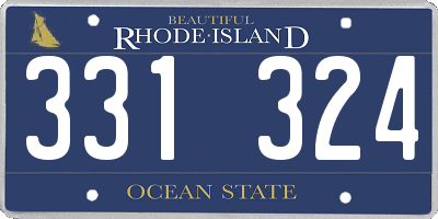 RI license plate 331324
