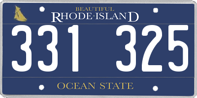 RI license plate 331325