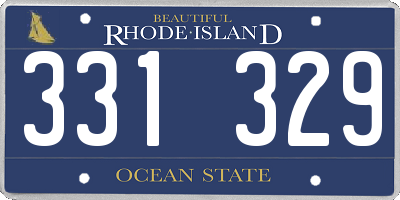 RI license plate 331329