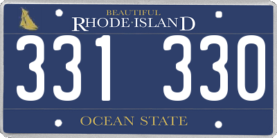 RI license plate 331330