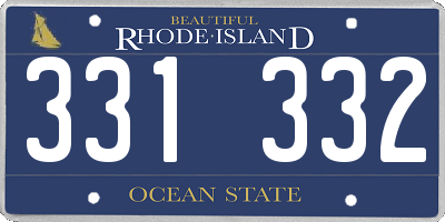 RI license plate 331332