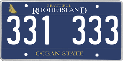 RI license plate 331333