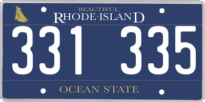 RI license plate 331335