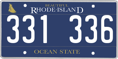RI license plate 331336