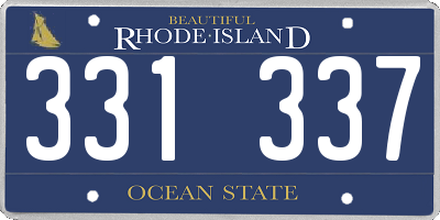 RI license plate 331337