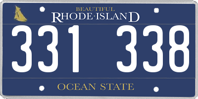 RI license plate 331338