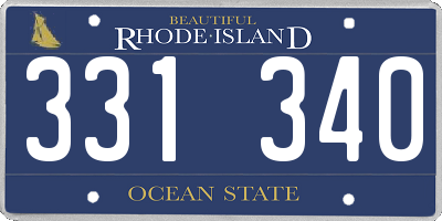 RI license plate 331340