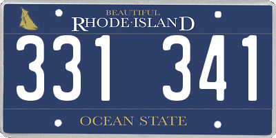 RI license plate 331341