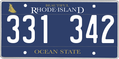 RI license plate 331342
