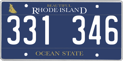 RI license plate 331346