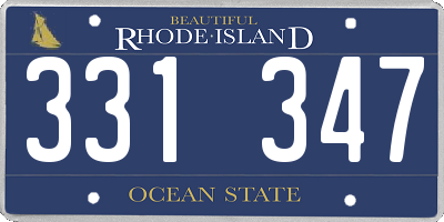 RI license plate 331347