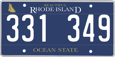RI license plate 331349