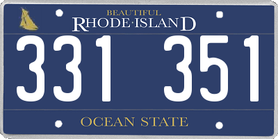 RI license plate 331351