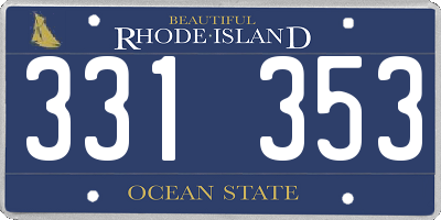RI license plate 331353