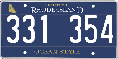 RI license plate 331354