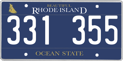RI license plate 331355