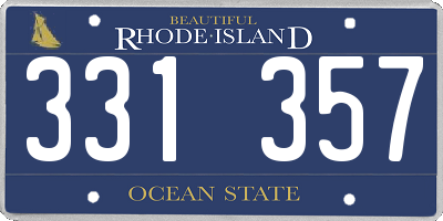 RI license plate 331357