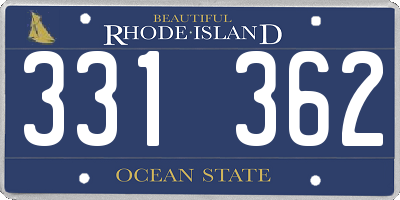 RI license plate 331362