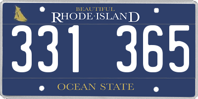 RI license plate 331365
