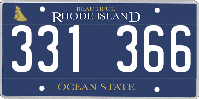 RI license plate 331366