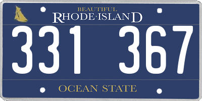 RI license plate 331367
