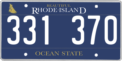 RI license plate 331370