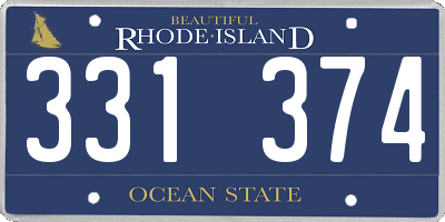 RI license plate 331374