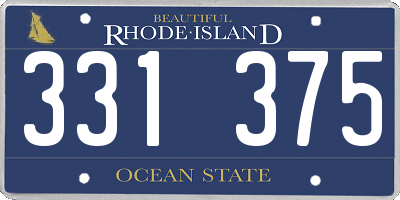 RI license plate 331375