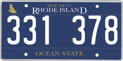 RI license plate 331378