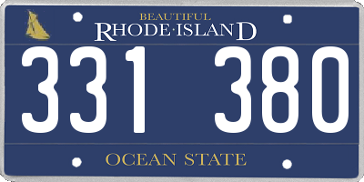 RI license plate 331380