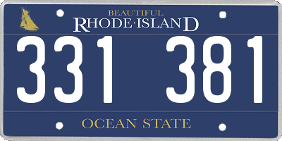 RI license plate 331381