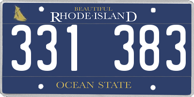 RI license plate 331383