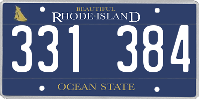 RI license plate 331384