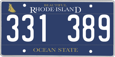 RI license plate 331389