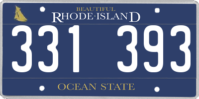 RI license plate 331393