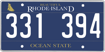 RI license plate 331394