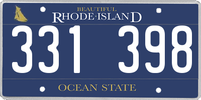 RI license plate 331398