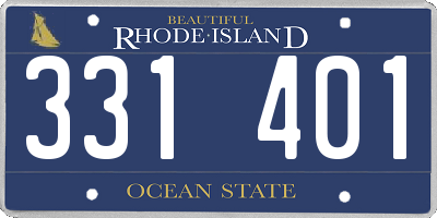RI license plate 331401